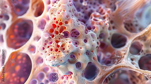 Detailed 3D rendering of a nephron structure, showcasing its intricate components including the glomerulus, tubules, and loop of Henle, essential for kidney function.