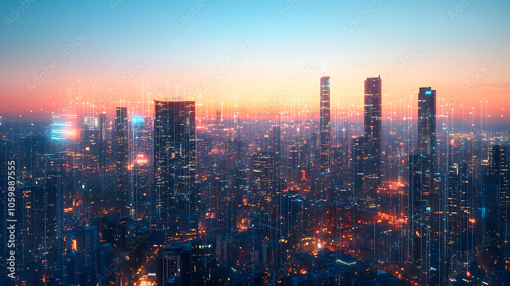 Obraz premium digital city