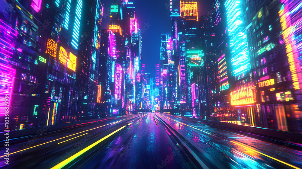 Obraz premium digital city