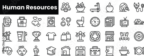 Set of outline human needs icons