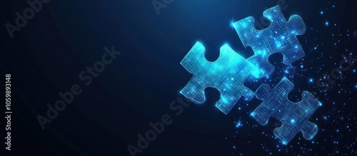 puzzle pieces. Digital jigsaw icon. Teamwork and business solution