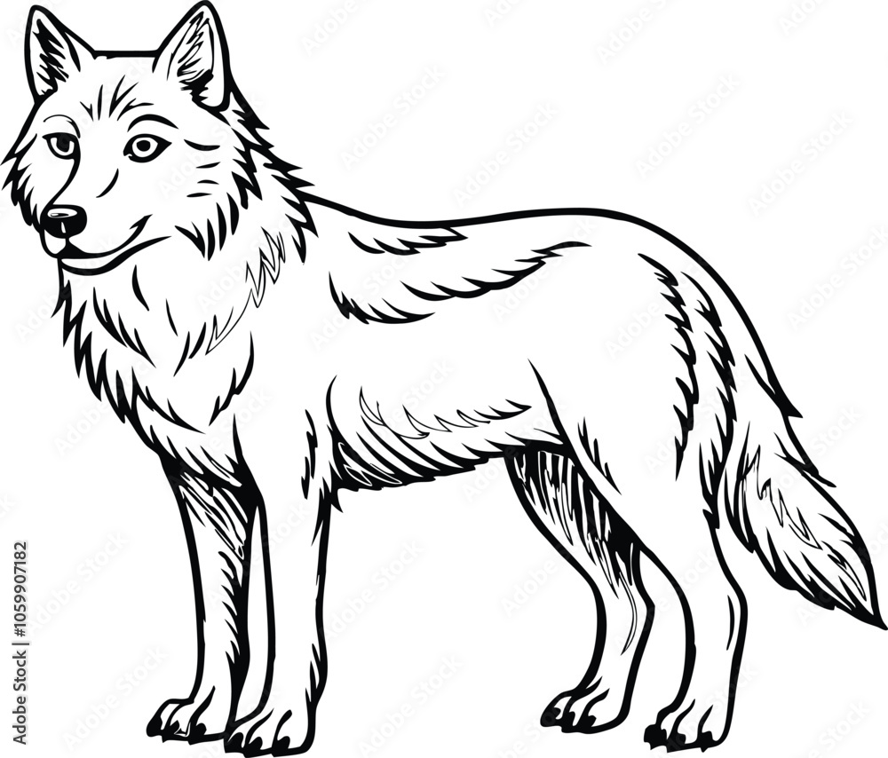 Wolf vector illustration on white background Wolf vector illustration on white background