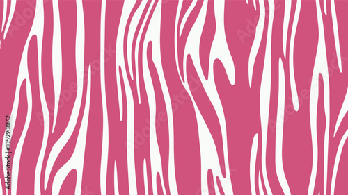 A bold and striking zebra print in a bold and striking pink and white, sure to make a statement wherever it's used