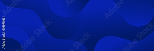Abstract Blue fluid gradient Geometric banner design background.