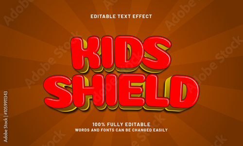 kids shield editable text effects with a nice and kids theme