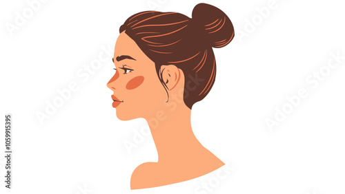 Elegant woman with long hair in a stylish vector illustration focusing on beauty and glamour