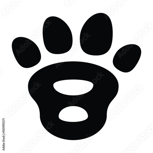 Number 8 letter paw pet logo template