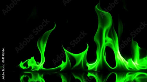 blue and green fire flame