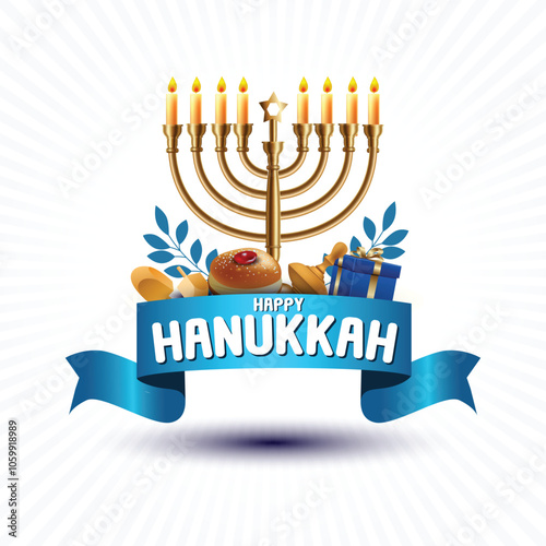 Israel celebrating happy Hannukah festival. creative abstract vector illustration design.