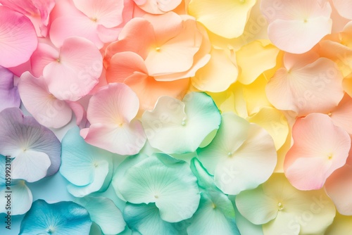 Whimsical Pastel Flower Petals in Rainbow Shades