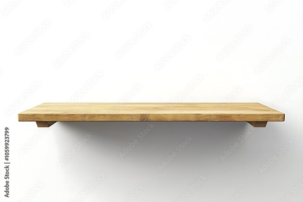 A simple, modern wooden shelf showcases a natural finish, mounted against a white wall, ideal for displaying decor or storing items. A simple, modern wooden shelf showcases a natural finish, mounted against a white wall, ideal for displaying decor or storing items.