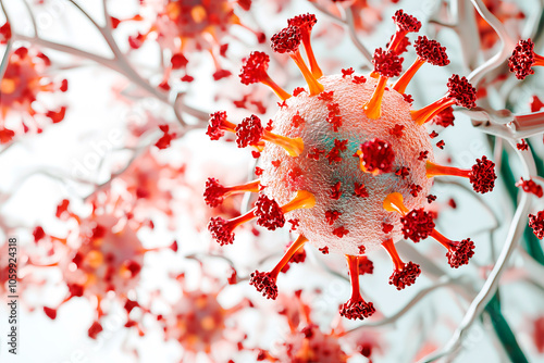 Viral cells and viral particles of human immunodeficiency virus (HIV). Retrovirus.