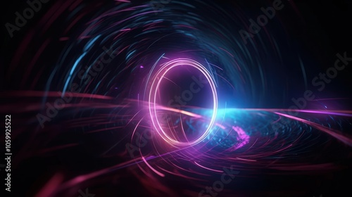 Wallpaper Mural A vibrant abstract representation of a swirling vortex of light. Torontodigital.ca