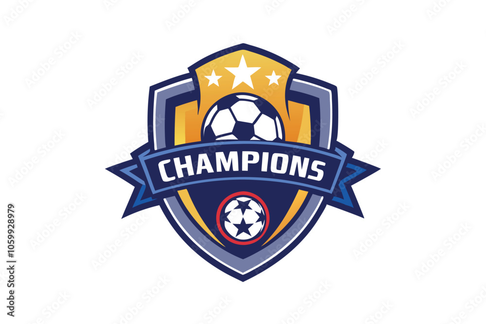 Obraz premium Champions Sports League Emblem Badge Logo Design Vector Template. 