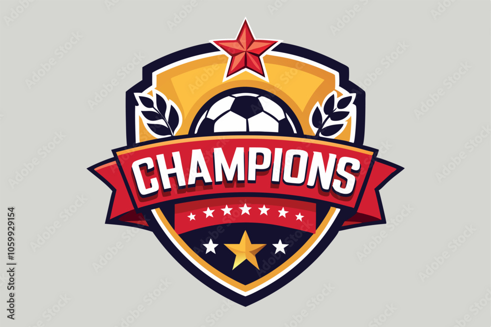 Obraz premium Champions Sports League Emblem Badge Logo Design Vector Template. 
