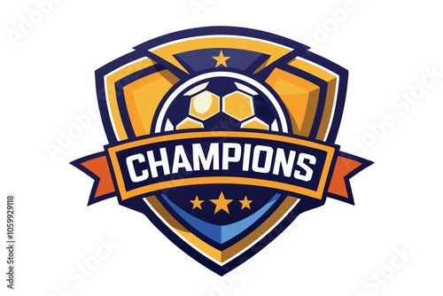 Champions Sports League Emblem Badge Logo Design Vector Template.
