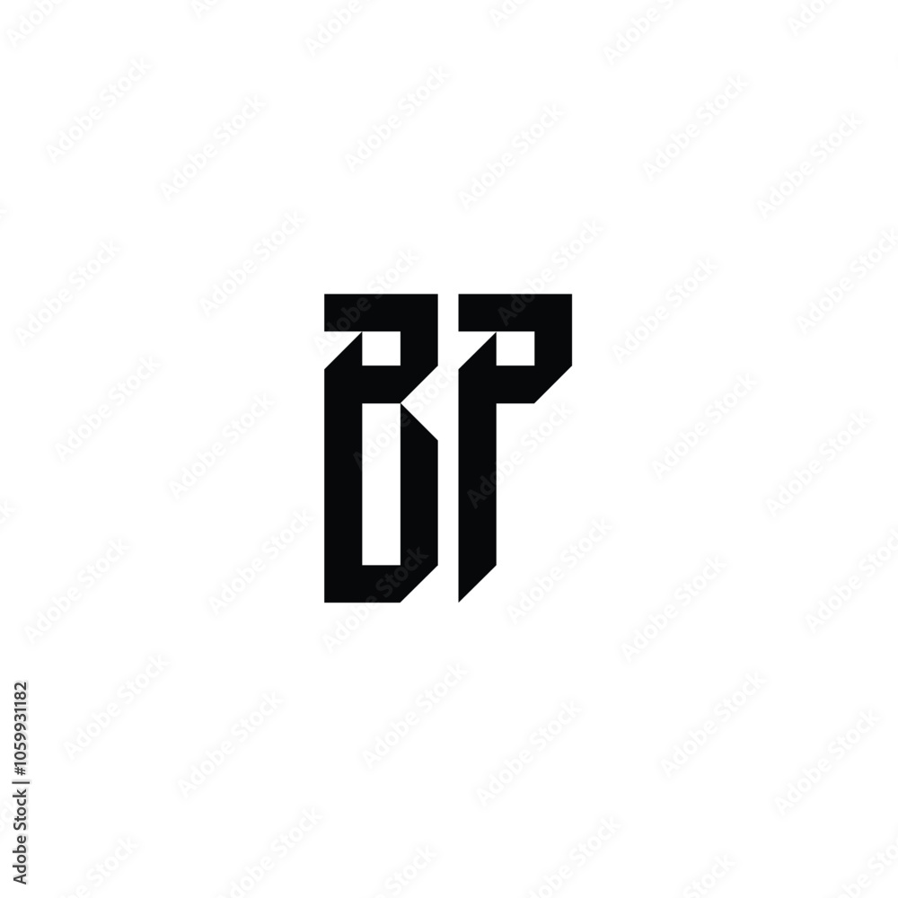 Obraz premium BP monogram logo design letter text name symbol monochrome logotype alphabet character simple logo