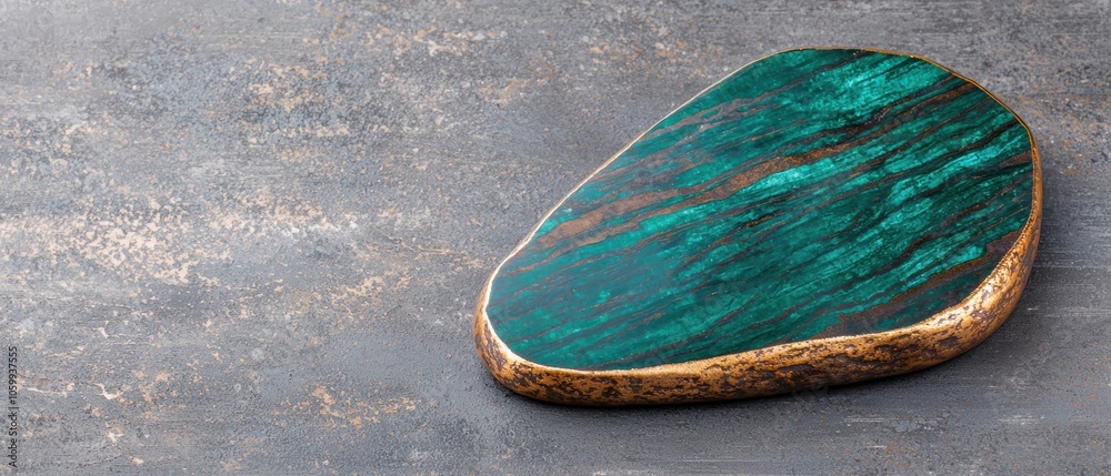 Obraz premium Vibrant green marble stone slab