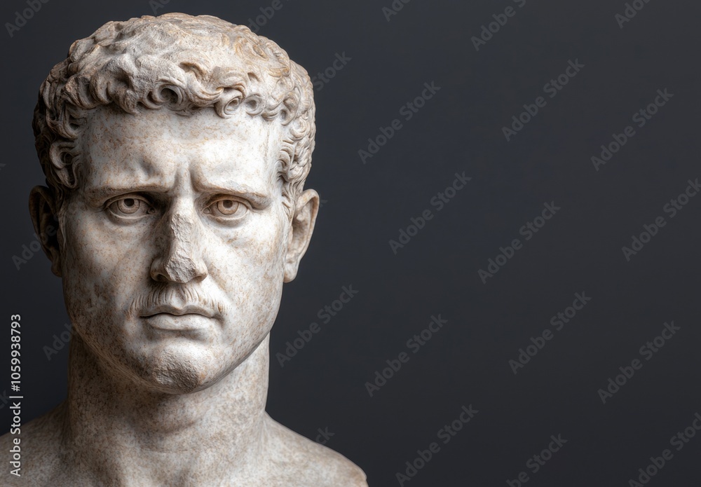 Obraz premium Dramatic portrait of ancient marble statue