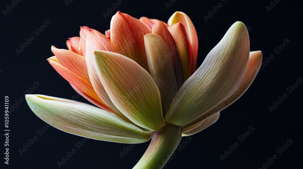 Fototapeta premium Time-lapse of a flower blooming, showcasing the delicate unfolding petals and the beauty of nature's growth