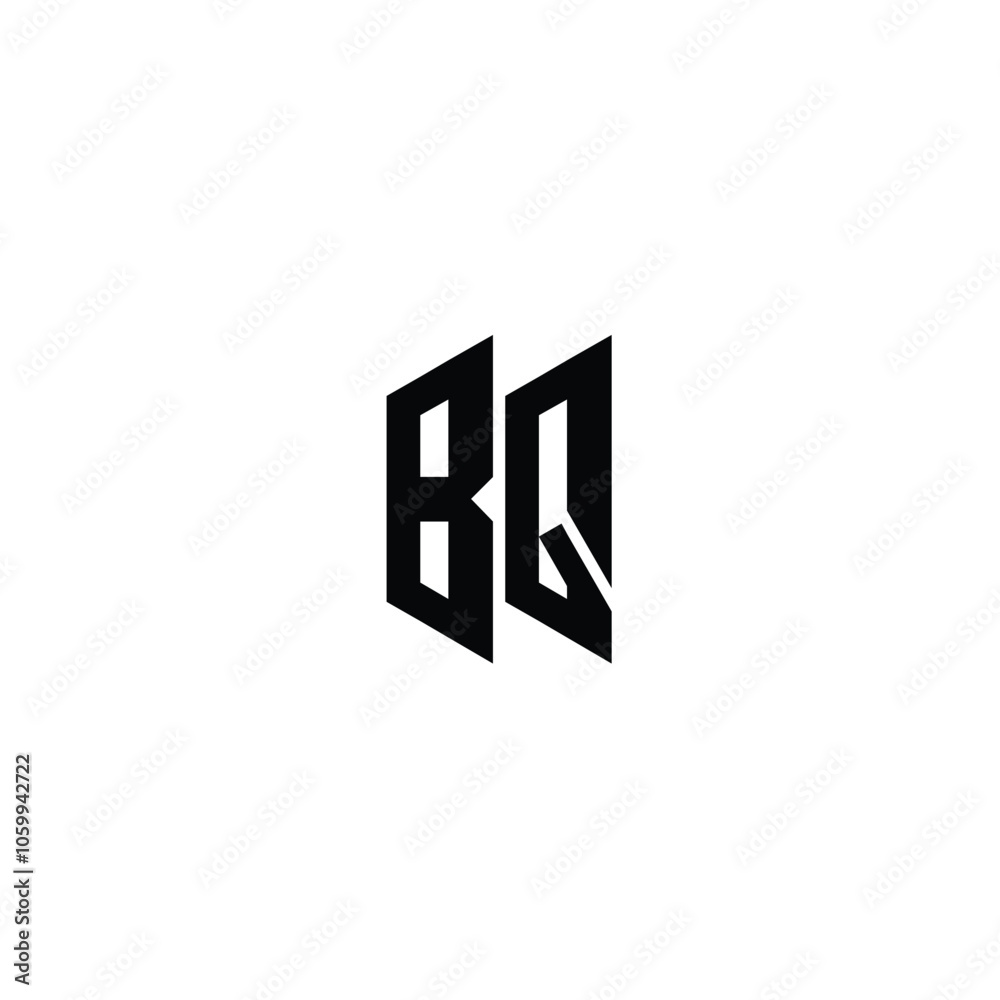 Obraz premium BQ monogram logo design letter text name symbol monochrome logotype alphabet character simple logo