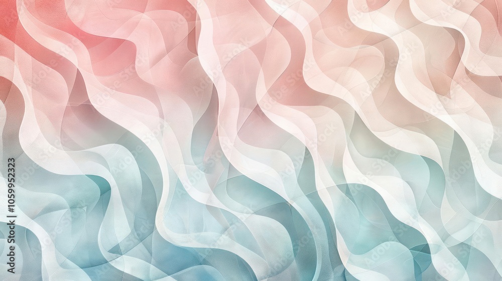 Obraz premium A whimsical watercolor painting of abstract waves and clouds,