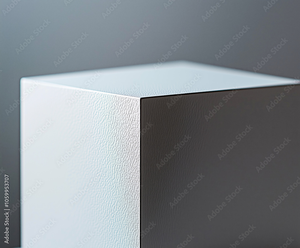 Fototapeta premium White box with a grey surface