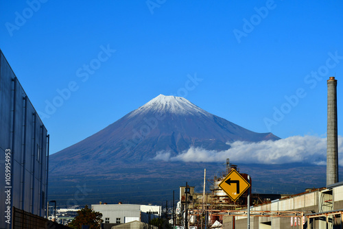 Mount Fuji with snow at the peak During December 2018 photo