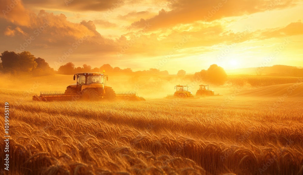 Fototapeta premium Sunset Harvest.