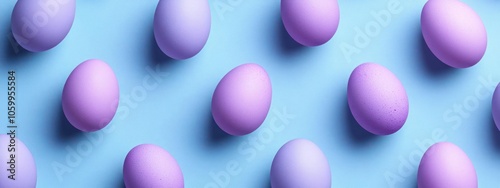A collection of purple eggs sitting together.