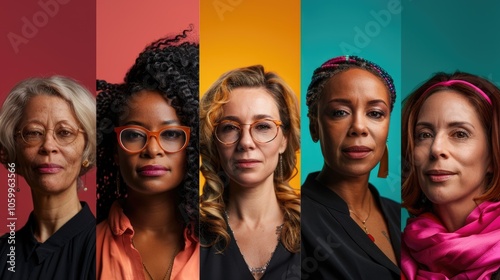 Five women looking directly at the camera
