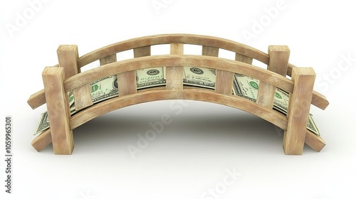 Conceptual Bridge Made of Banknotes Representing Finance photo