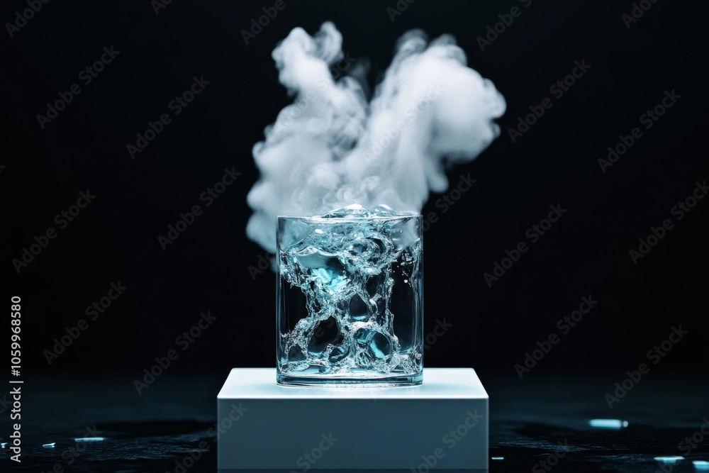 Detailed image of a pot boiling over with steam and bubbles, capturing ...