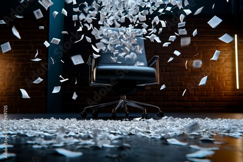 Enchanted office setting with floating scrolls showing financial declines and liquidity issues, capturing the mystical yet informative approach to corporate failure signs, symbolizing insight photo