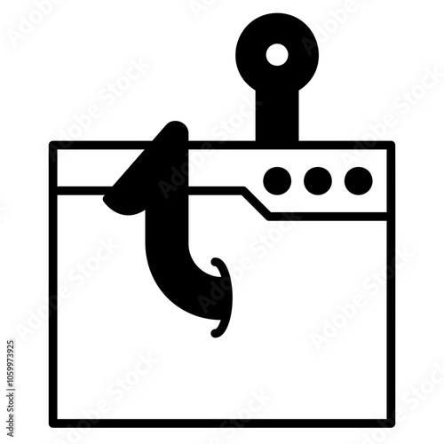 Hook Advertising Black Fill Icon minimalist vector illustration ,simple transparent graphic element .Isolated on white background