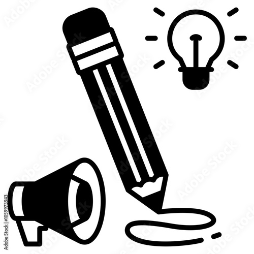 Copywriting Black Fill Icon minimalist vector illustration ,simple transparent graphic element .Isolated on white background