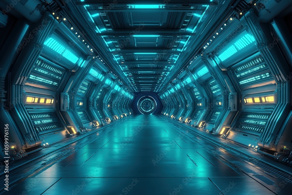 Obraz premium Futuristic Spaceship Corridor
