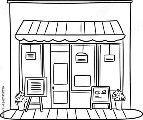 Drawing of coffee shop 