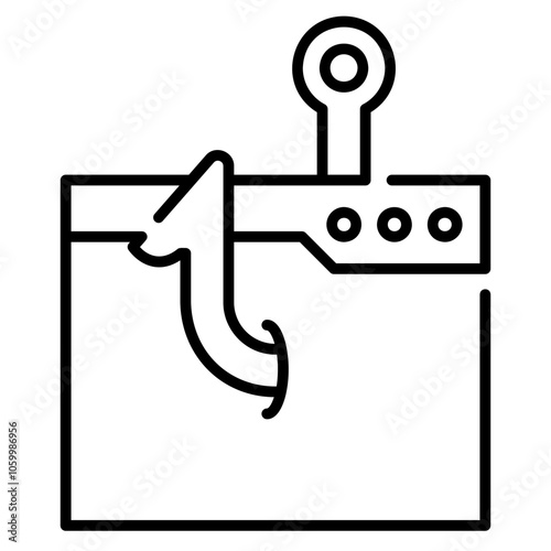 Hook Advertising Line Icon minimalist vector illustration ,simple transparent graphic element .Isolated on white background