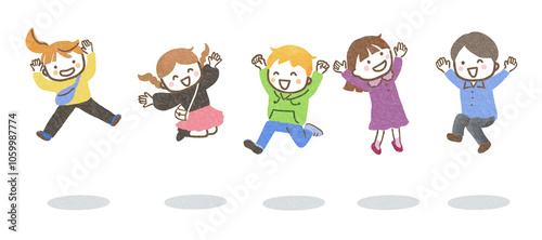 ジャンプする子どもたち