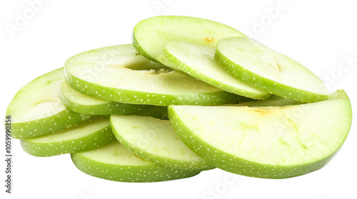 Wallpaper Mural Fresh Green Apple Slices Stacked Neatly Torontodigital.ca