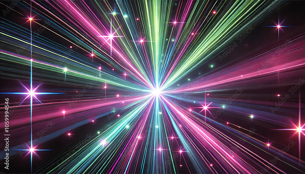 Obraz premium 光・光線・放射線・集中光のグラフィック