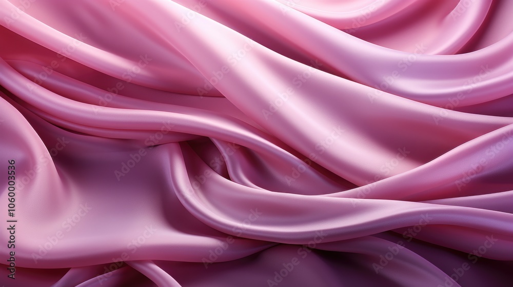 Fototapeta premium Pink silk fabric draped close up