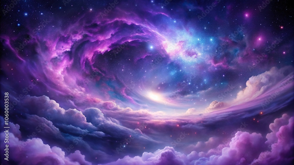 Swirling clouds of purple gas and dust in a vibrant starry night sky, nebulae, astronomy, galaxy background, star formation, dust Swirling clouds of purple gas and dust in a vibrant starry night sky, nebulae, astronomy, galaxy background, star formation, dust
