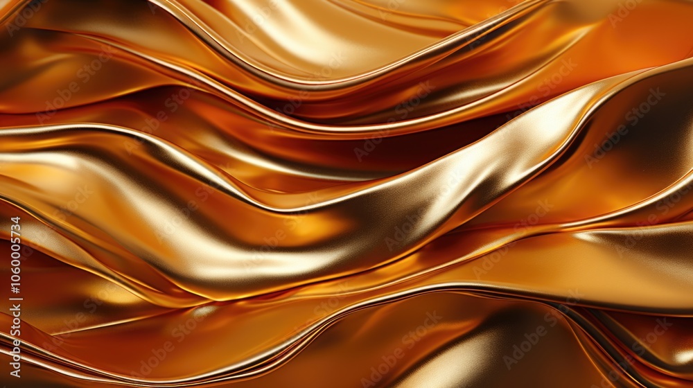 Obraz premium Abstract gold liquid waves