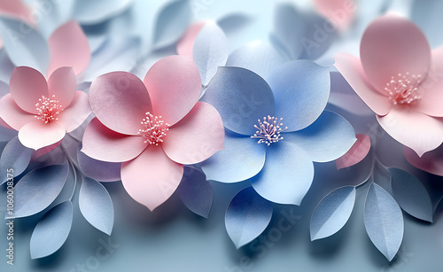 Flower ornament with painting background.