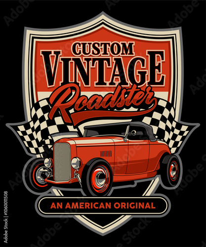 Custom Vintage Roadster Graphic Design