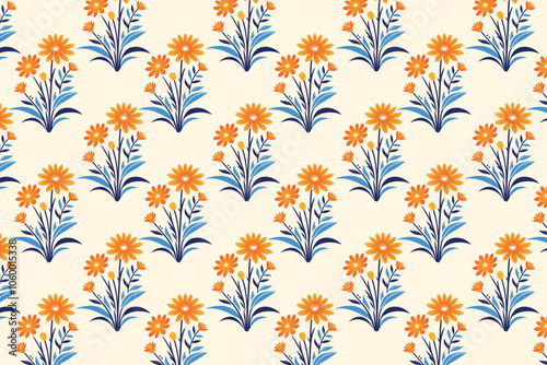 seamless floral pattern featuring an array of colorful abstract botanical flowers and vibrant leaves perfect for textile design fashion fabric and digital print applications