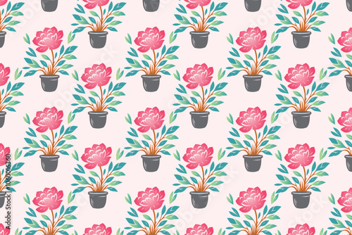 vibrant seamless floral pattern showcasing colorful abstract botanical flowers and lush green leaves perfect for fashion fabric digital prints and creative design applications