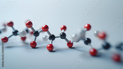 elegant molecular structure of a single amino acid rendered in bold minimalist lines the design floats against a clean background embodying scientific precision with artistic flair